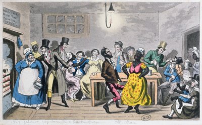 "London legalacsonyabb élete: Tom, Jerry és a logika a természet kifinomult fiai és lányai között", Pierce Egan (1772-1849) "Life in London" című művéből, 1821 (színes akvatinta) alkotó: George Cruikshank