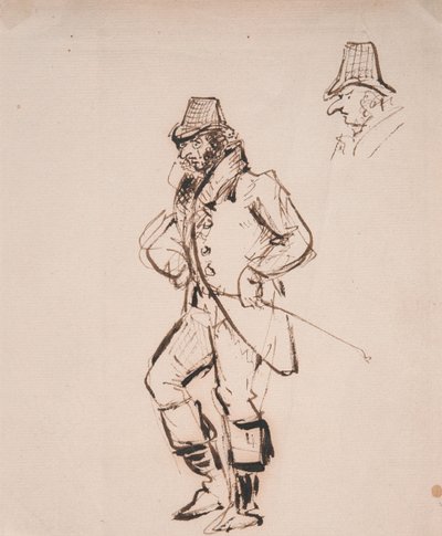 Férfi lovaglóostorral alkotó: George Cruikshank