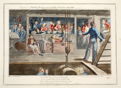 B mester, A dolgok nem egészen úgy találja, ahogyan azt várta, kocsma. 1835 (kézi színes metszet) alkotó: George Cruikshank