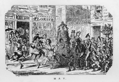 május elseje (metszet) alkotó: George Cruikshank