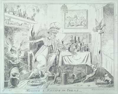 "A kukorica receptjének összekeverése", 1835. alkotó: George Cruikshank