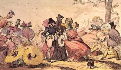 1825 és 1826 szörnyűségei. (19. századi angol divat szatirikus rajzfilmje) alkotó: George Cruikshank