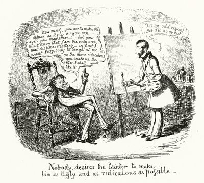 Senki sem vágyik arra, hogy a festő olyan rondává és nevetségessé tegye, amennyire csak lehetséges (metszet) alkotó: George Cruikshank
