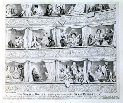 Operadobozok a Nagy Kiállítás idején, 1851 körül alkotó: George Cruikshank