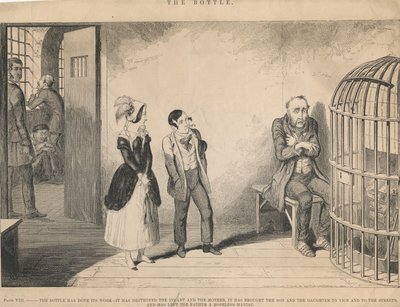 VIII. tábla, A palack elvégezte a dolgát alkotó: George Cruikshank