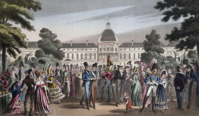 Promenade au Jardin des Tuileries – David Carey, London „Élet Párizsban” című filmjében alkotó: George Cruikshank