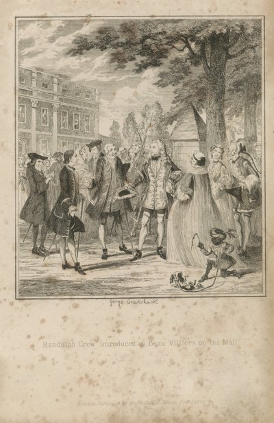Randulph Crew bemutatta Beau Villiers-t a bevásárlóközpontban alkotó: George Cruikshank