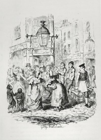 Hét számlap, 1836 körül alkotó: George Cruikshank