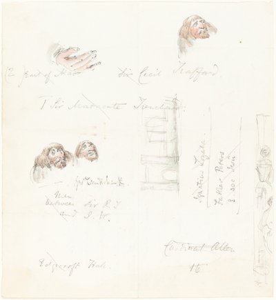 Vázlatok groteszk arcokról alkotó: George Cruikshank