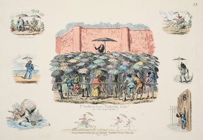 St Swithuns Chapel Hidegfürdő mezők, kocsma. 1833 (kézzel színezett metszet) alkotó: George Cruikshank