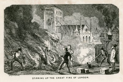 A londoni nagy tűz felszítása alkotó: George Cruikshank