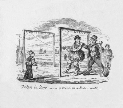Vonva – Jelenet kötéljáráson, 1829 alkotó: George Cruikshank