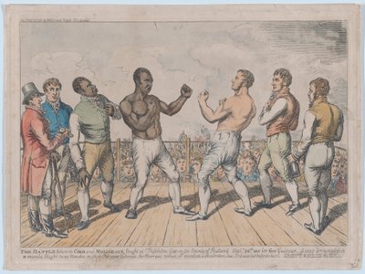 A csata Cribb és Molineaux között, 1811. szeptember 28., 1811. október 3., 1811. október 3. alkotó: George Cruikshank