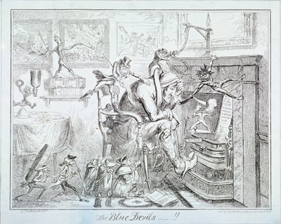 "A kék ördögök", 1835 alkotó: George Cruikshank