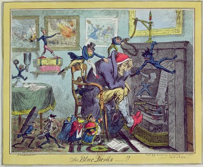 "A kék ördögök!", kiadta Hannah Humphrey, 1823. január 10. alkotó: George Cruikshank