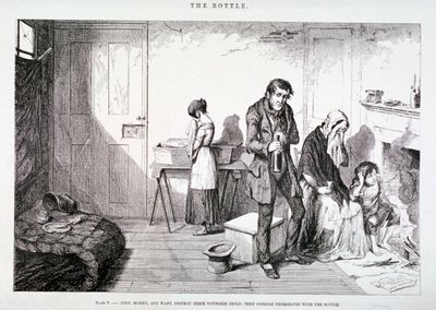 "The Bottle", 1847 alkotó: George Cruikshank