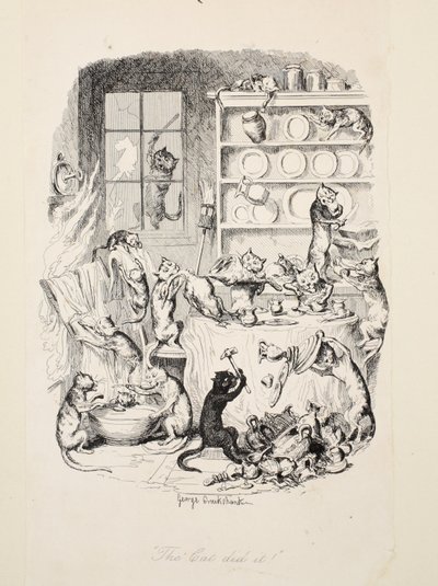A macska megcsinálta, Az élet legnagyobb pestise, kocsma. 1847 alkotó: George Cruikshank