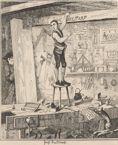 A név a gerendákon alkotó: George Cruikshank