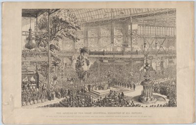 Minden Nemzetek Nagy Ipari Kiállításának Megnyitója, Legkegyelmesebb Felsége..., 1851. alkotó: George Cruikshank