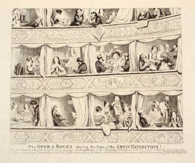 Az Operadobozok a Nagy Kiállítás idején, kocsma. 1851 alkotó: George Cruikshank