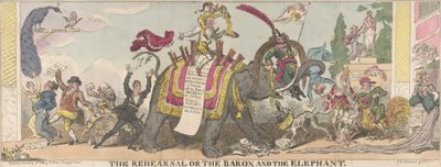 A próba avagy a báró és az elefánt, 1812. január 1., 1812. január 1. alkotó: George Cruikshank