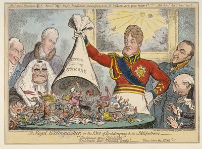 A királyi tűzoltó, avagy Brobdingnag királya és a liliputiak, 1821 alkotó: George Cruikshank
