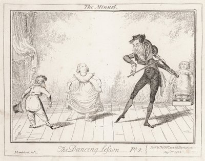 A tánclecke: A menüett alkotó: George Cruikshank