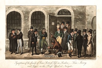 Tom, Jerry és Logic a Press Yardban, Newgate börtön, London, 1821 alkotó: George Cruikshank