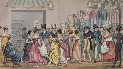 Tom és Jerry a szalonban a Covent Gardenben, Pierce Egan élete Londonban című művéből, 1821 (színes akvatinta) alkotó: George Cruikshank