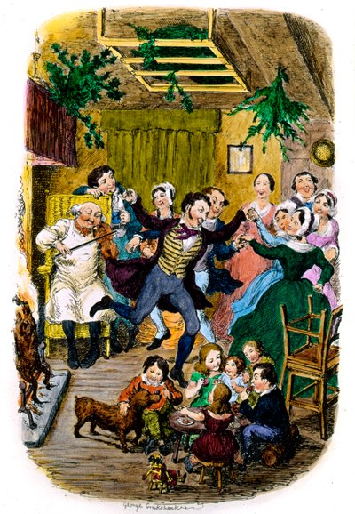 Viktoriánus karácsonyi üdvözlőlap George Cruikshanktól alkotó: George Cruikshank