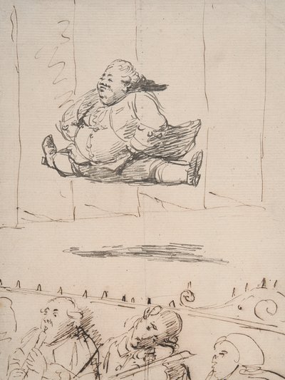Egy férfi, aki szétválik, 1760-90 körül (toll és barna és szürke tinta a papíron) alkotó: George Dance