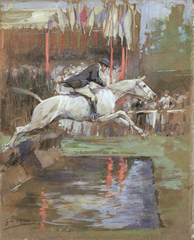 The Water Jump (akvarell papíron) alkotó: George Denholm Armour