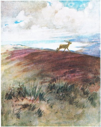 A levegő közel volt és nehéz, ahogy lefelé szállt a gerincről (színes litho) alkotó: George Denholm Armour
