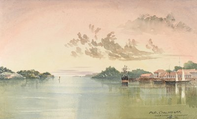 P&O Coalwharf, Inner Harbour Singapore, augusztus 62 (akvarell) alkotó: George E.L.S. Sanford