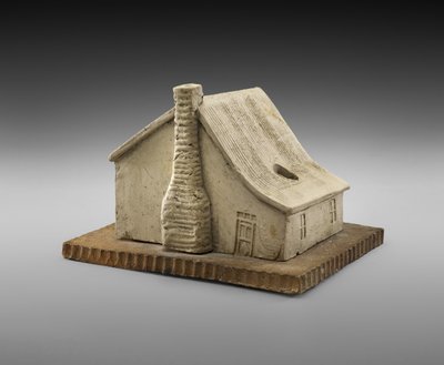 Log Cabin Inkwell, c. 1900 (cserép) alkotó: George E. Ohr