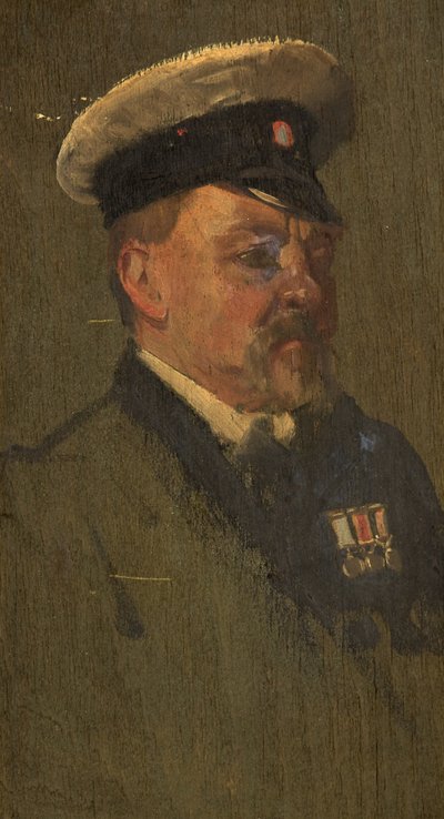 H. Long portréja, R.N., c. 1920 (olaj a panelen) alkotó: George Edmund Butler