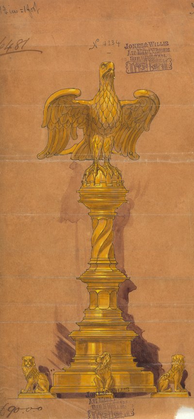 Jones és Willis, fém- és famunkások, valamint birminghami és londoni templombútor-gyártók számára készült tervek alkotó: George Edmund Street