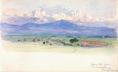 Alban-hegység a Via Tuscolana-ról, Róma, 1900. alkotó: George Elbert Burr