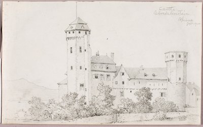 Oberlahnstein kastély, Rajna alkotó: George Elbert Burr