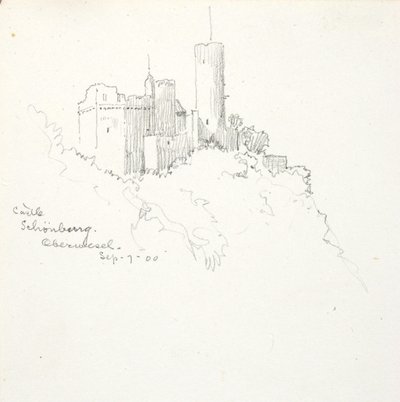 Schönburg kastély, Oberwesel alkotó: George Elbert Burr