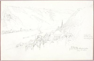 St. Goar a Rheinfels kastélyból alkotó: George Elbert Burr