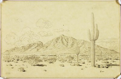 Cím nélkül (átviteli rajz a phoenixi Camelback Mountainhoz) alkotó: George Elbert Burr