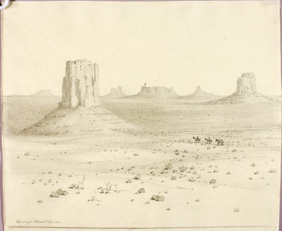 Cím nélkül (átviteli rajz a Sivatagi emlékművekhez, Arizona) alkotó: George Elbert Burr