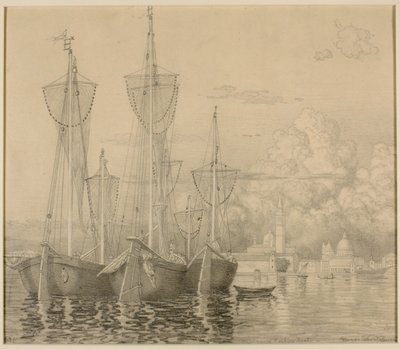 Velencei halászhajók alkotó: George Elbert Burr