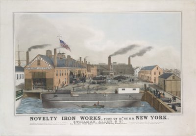 Újdonság Vasművek, Foot of 12th St. E.R. New York. Stillman, Allen & Co., vasalapító..., 1841-44. alkotó: George Endicott