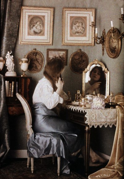 Nő a WC-vel – autokróm, G. Henry, 1910. sz alkotó: George F. Henry