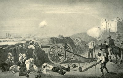 Egy nehéz nap az akkumulátorokban Delhi előtt, 1857, 1901. alkotó: George Francklin Atkinson