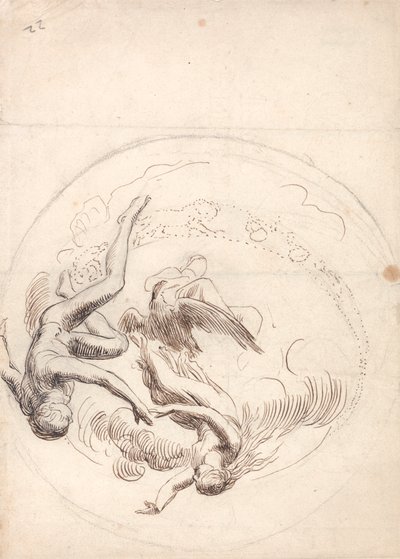 Tanulmány egy kör alakú mennyezeti dekorációhoz alkotó: George Frederic Watts