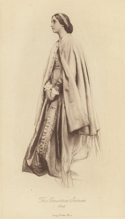 Virginia, Somers grófnő (litho) alkotó: George Frederick (after) Watts