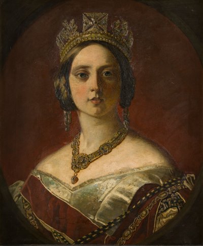 Viktória királynő portréja, fiatal hölgy korában (1819-1901), 1843-1901 körül (olaj, vászon) alkotó: George Frederick Clarke